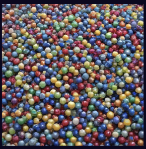 avalanche of multi-colored balls